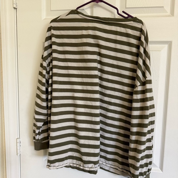 Lucy & Yak Green and White Striped Top - Picture 3 of 3